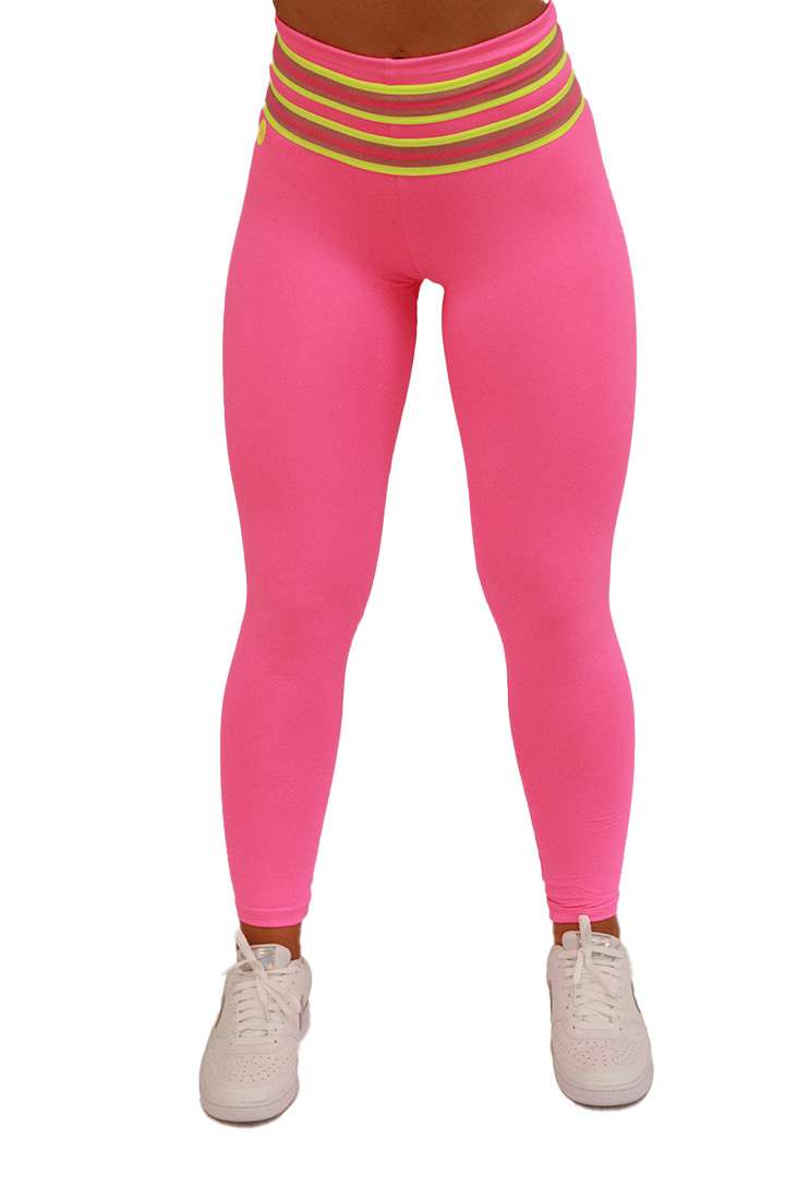 Rainbow Neon Pink Leggings
